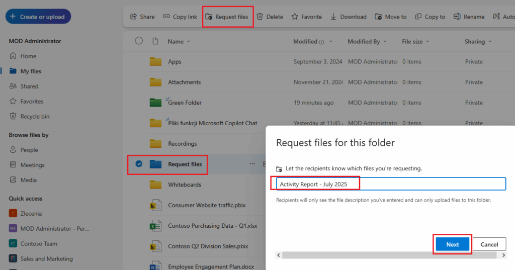 onedrive request files